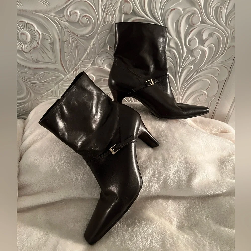 Dark brown leather boots size 6.5 - Picture 3 of 10